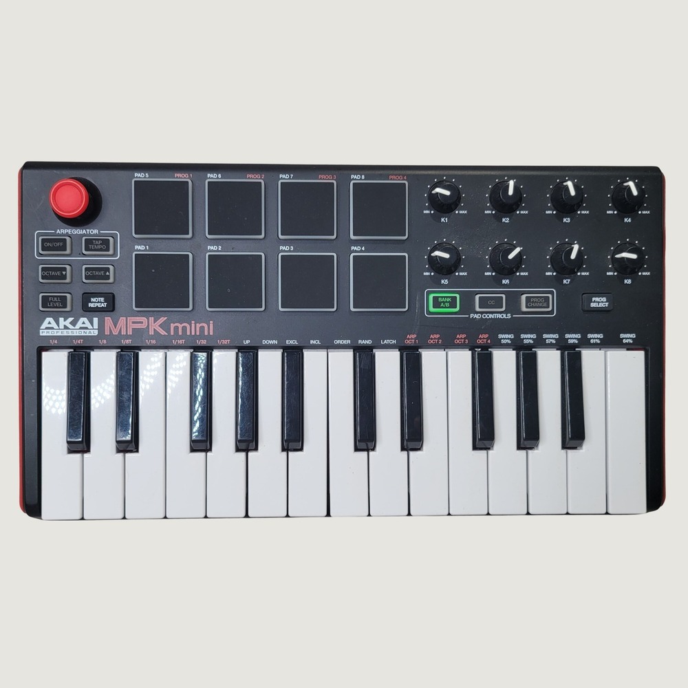 Akai Professional MPK Mini MKII 25-Key USB MIDI Controller Keyboard Black Red